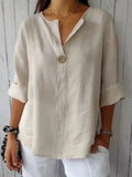 Tábata | Blusa elegante con escote en V y corte relajado – ligera, moderna y versátil