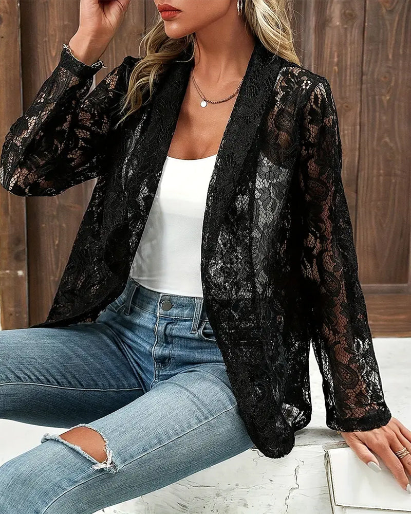 Sol | Blazer elegante con ribete de encaje