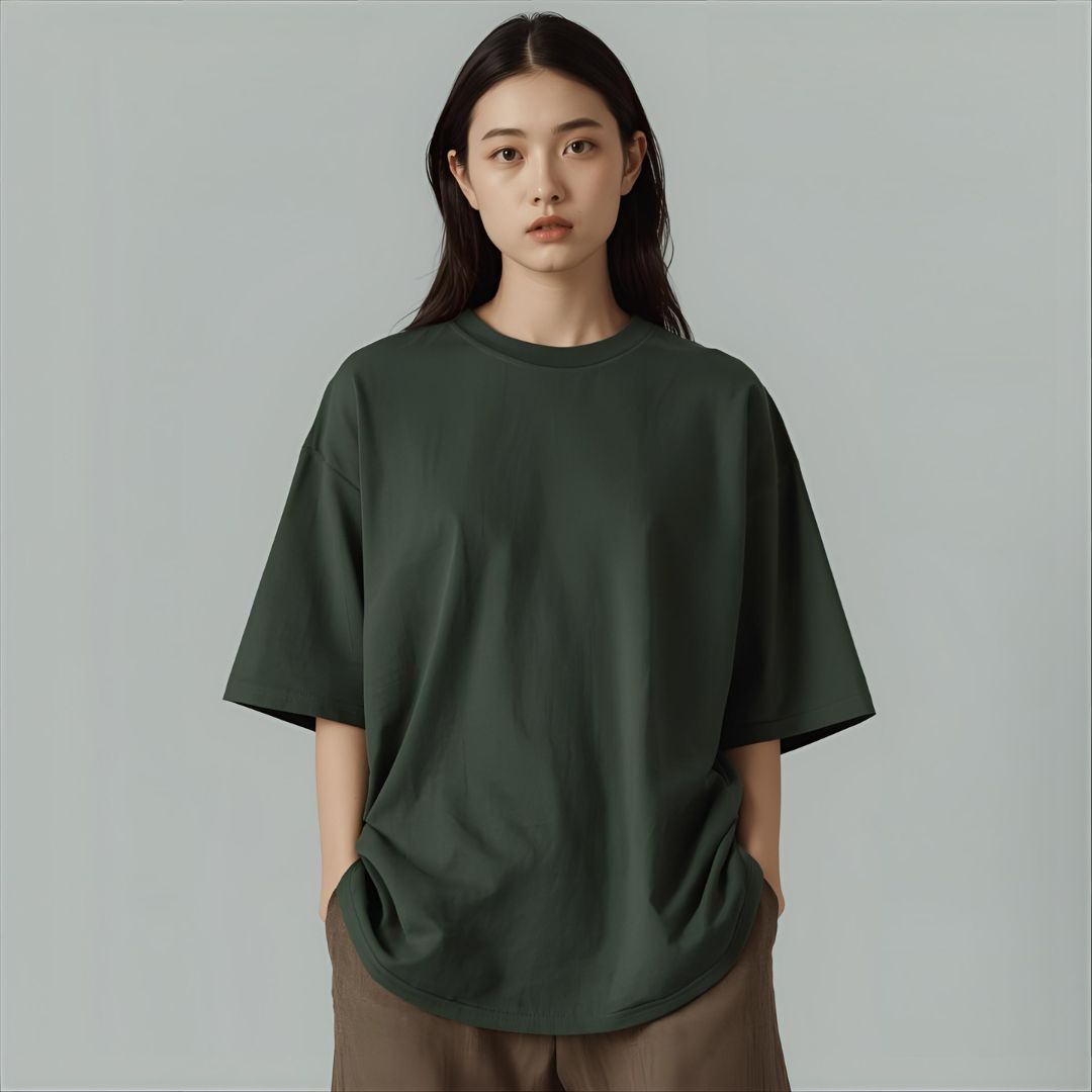 EVA | Camiseta verde holgada y relajada