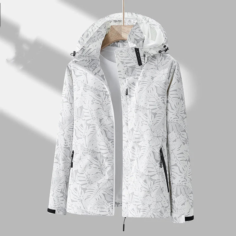 Lara | Elegante chaqueta de mujer estampada con capucha para exteriores