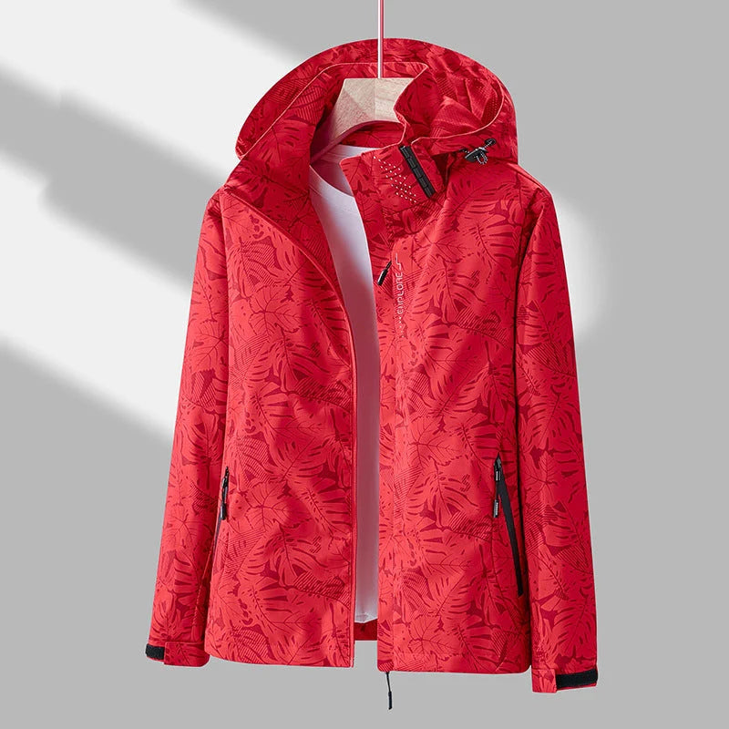 Lara | Elegante chaqueta de mujer estampada con capucha para exteriores