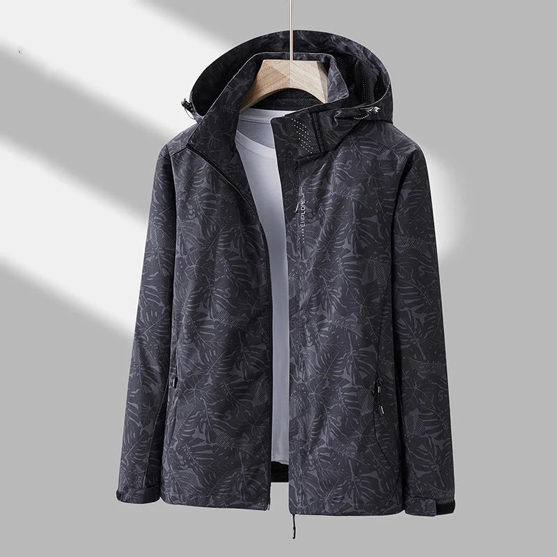 Lara | Elegante chaqueta de mujer estampada con capucha para exteriores