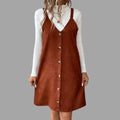 Teresa | Vestido de pana con tirantes y detalles chic