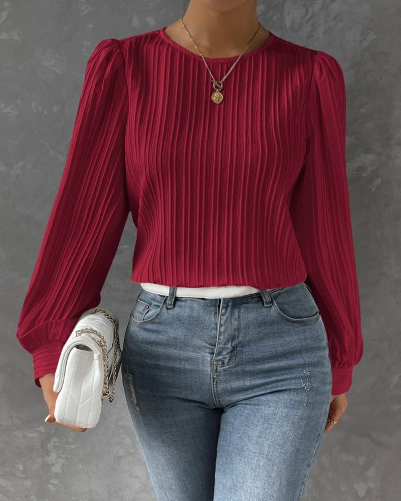 Zulema – Blusa elegante de cuello redondo para mujer