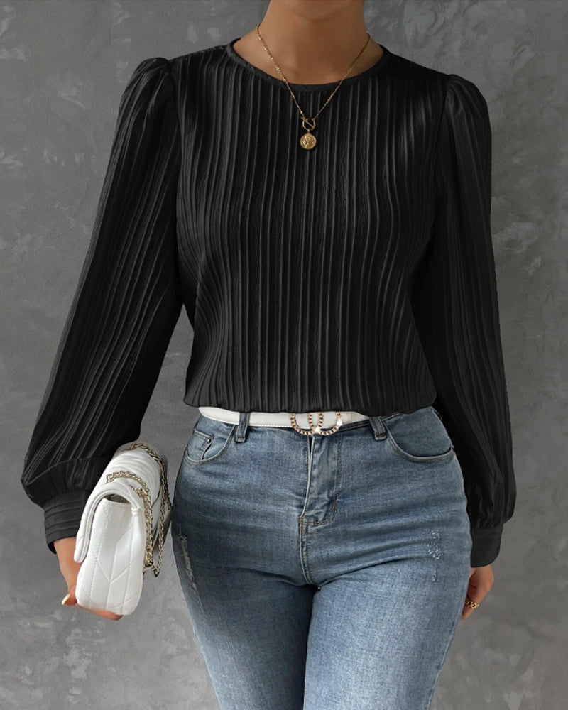 Zulema – Blusa elegante de cuello redondo para mujer