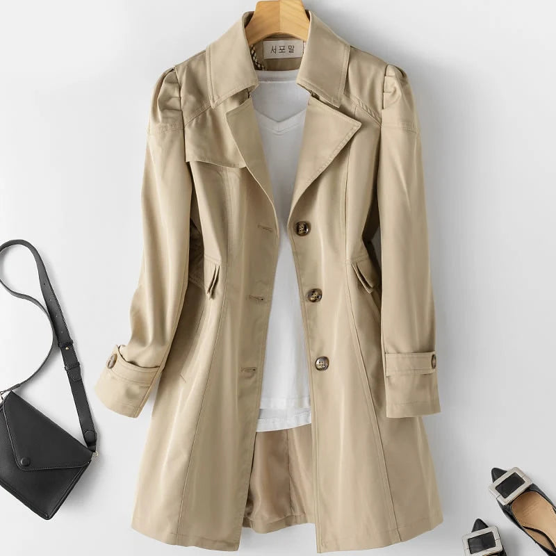 Clara | Abrigo trench elegante de un botón mujer