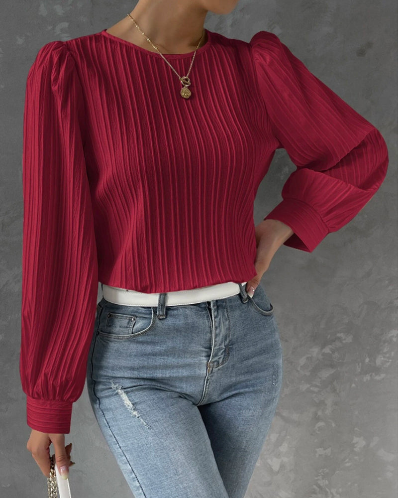 Zulema – Blusa elegante de cuello redondo para mujer
