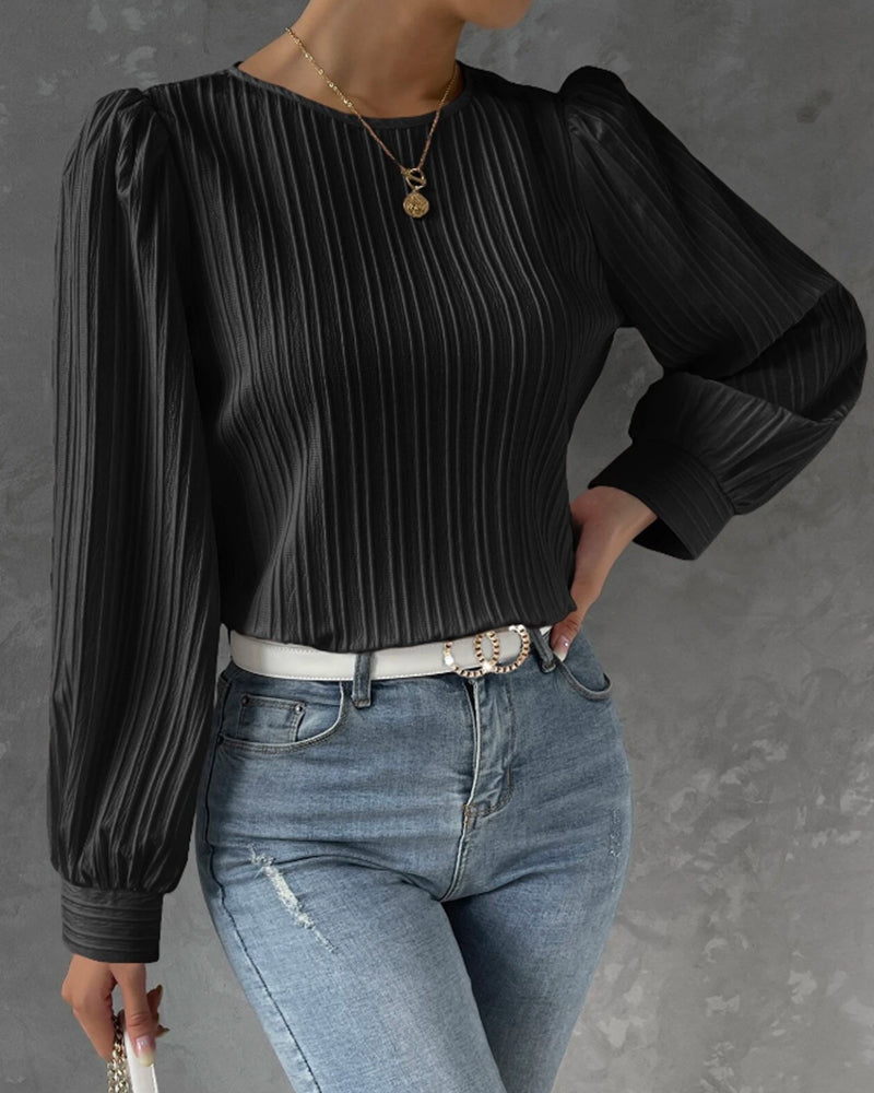 Zulema – Blusa elegante de cuello redondo para mujer