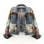 Paula | Chaqueta denim floral moderna
