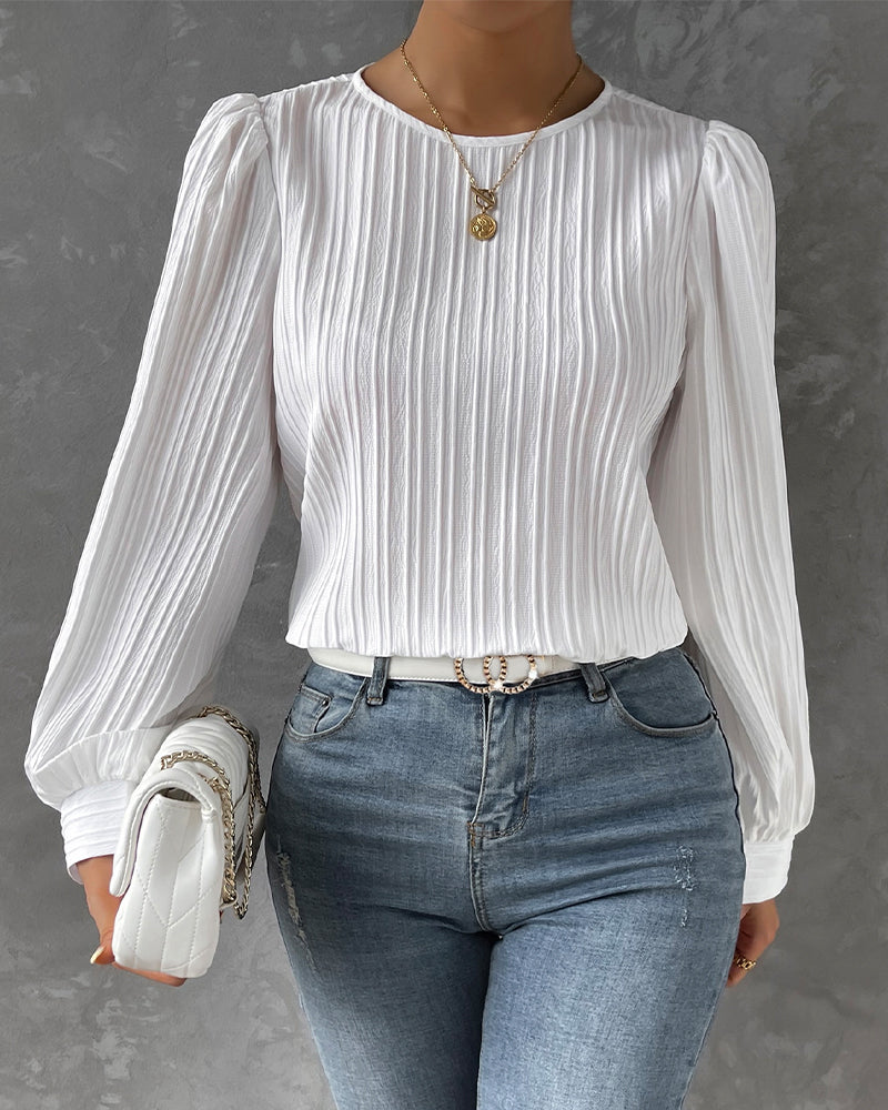 Zulema – Blusa elegante de cuello redondo para mujer