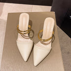 Senna | Sandalias Tacón Grueso Mujer Elegantes con Punta Cerrada y Pulsera