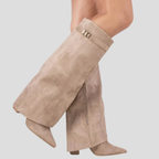 Soledad | Botas Altas con Tacón de Bloque y Solapa