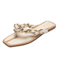 Ava | Sandalias Planas Mujer Verano con Cadenas Decorativas Estilo Playa