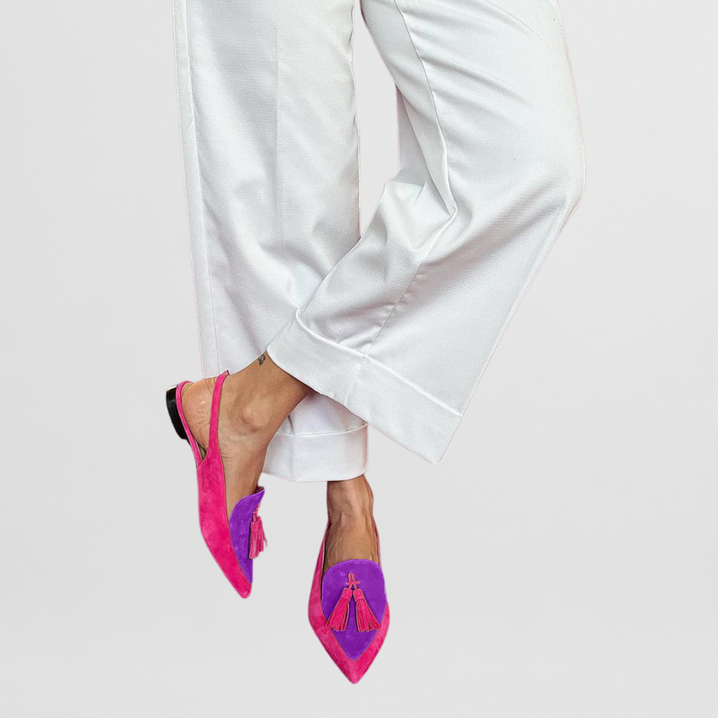 Ona | Mocasines slingback con punta fina y detalle de borlas