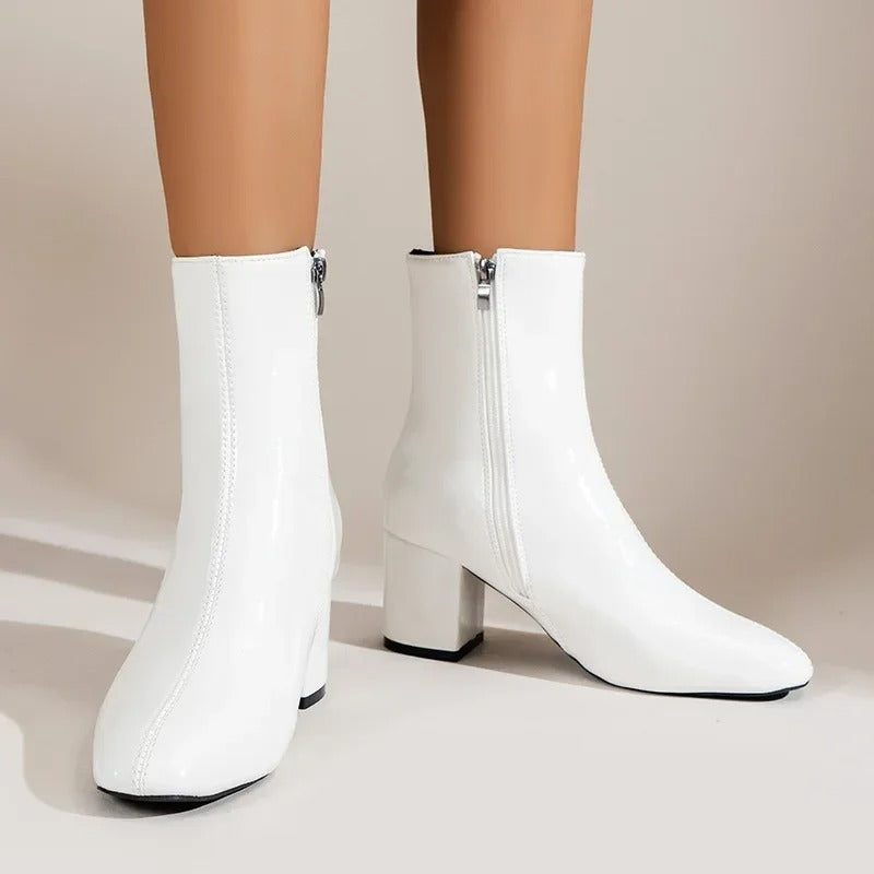 Begoña | Botines de mujer con tacón ancho y cremallera lateral