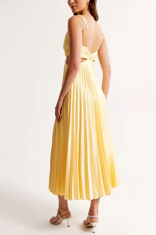 Irene | Vestido maxi plisado para mujer, elegante y fluido