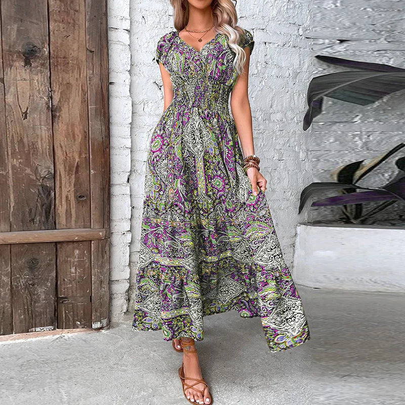 Elena | Vestido maxi bohemio con encanto retro