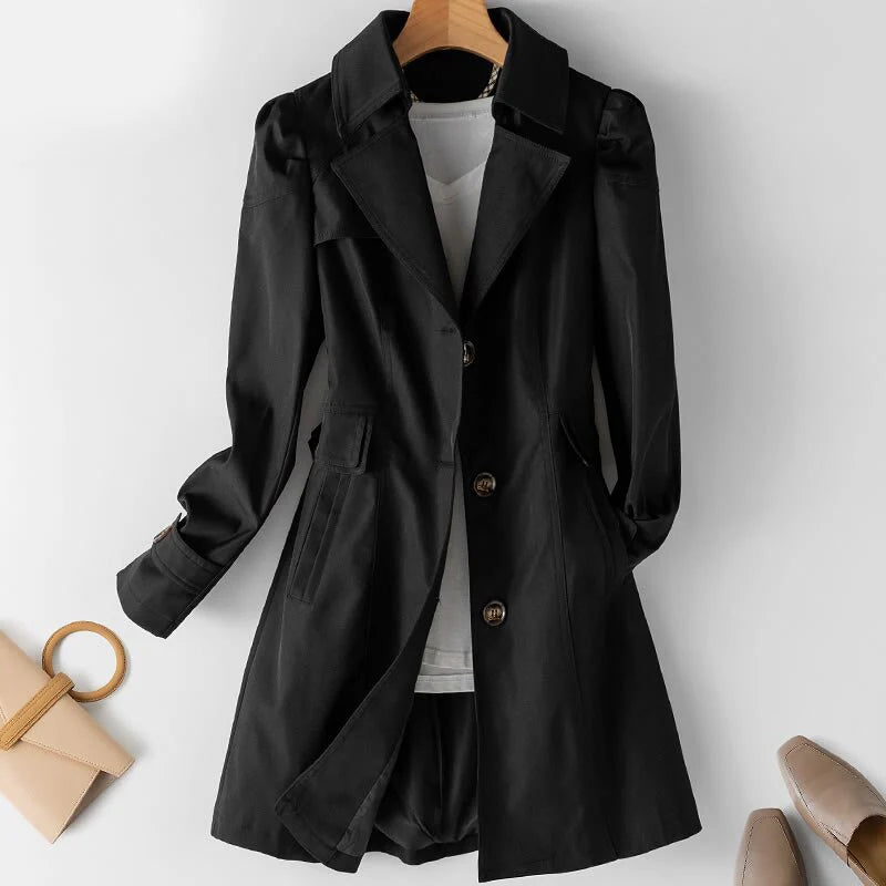 Clara | Abrigo trench elegante de un botón mujer