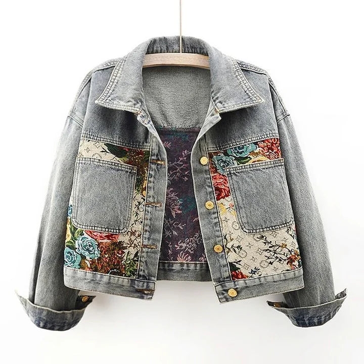 Paula | Chaqueta denim floral moderna