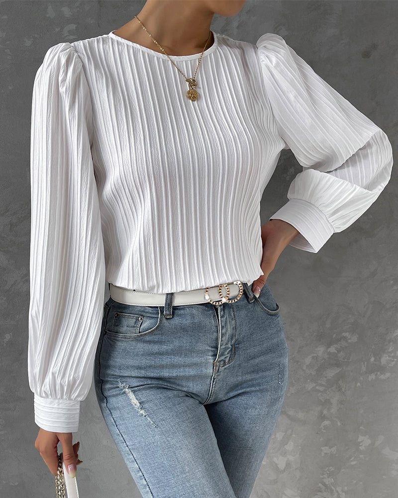 Zulema – Blusa elegante de cuello redondo para mujer