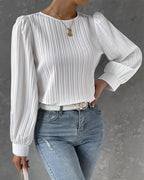 Zulema – Blusa elegante de cuello redondo para mujer