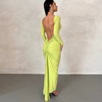Tarsila | Vestido elegante de invitada con espalda descubierta y manga larga