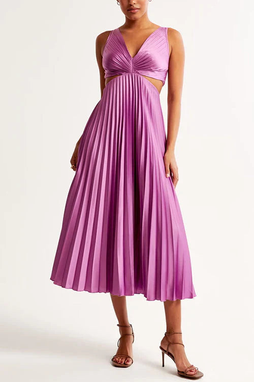 Irene | Vestido maxi plisado para mujer, elegante y fluido