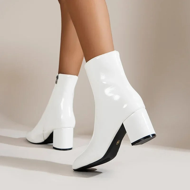 Begoña | Botines de mujer con tacón ancho y cremallera lateral