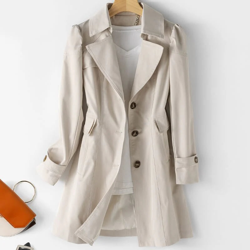 Clara | Abrigo trench elegante de un botón mujer