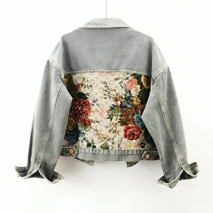 Paula | Chaqueta denim floral moderna