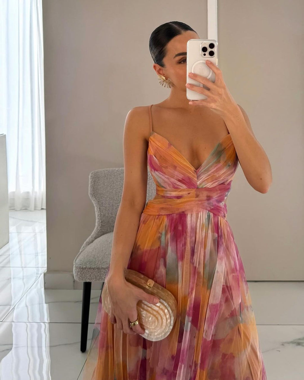Saioa | Vestido largo floral de mujer con estilo romántico