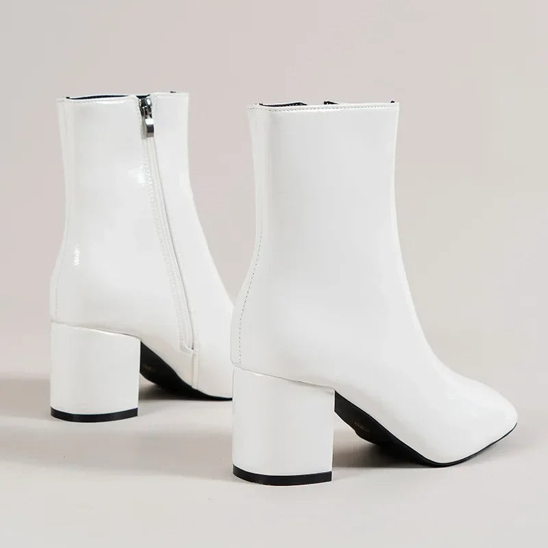 Begoña | Botines de mujer con tacón ancho y cremallera lateral