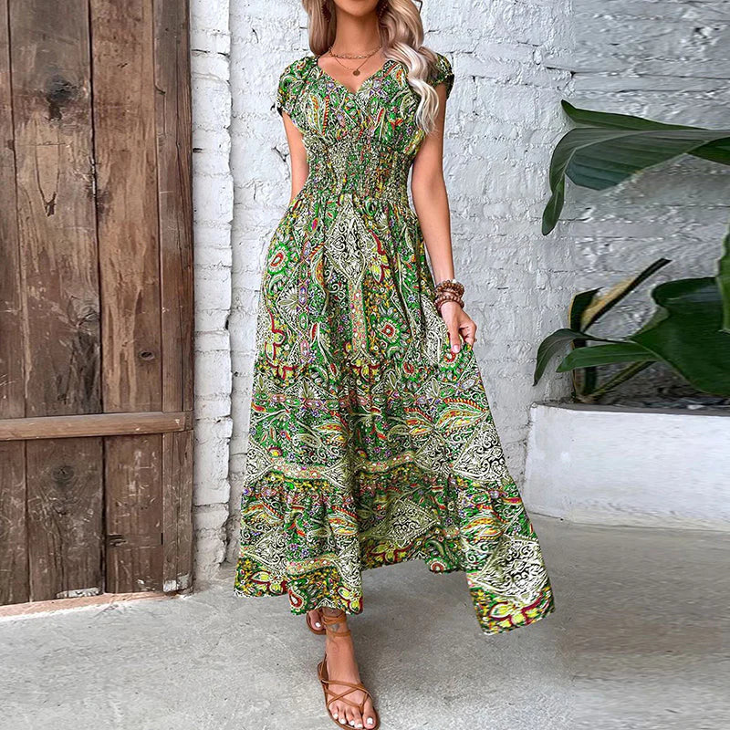 Elena | Vestido maxi bohemio con encanto retro