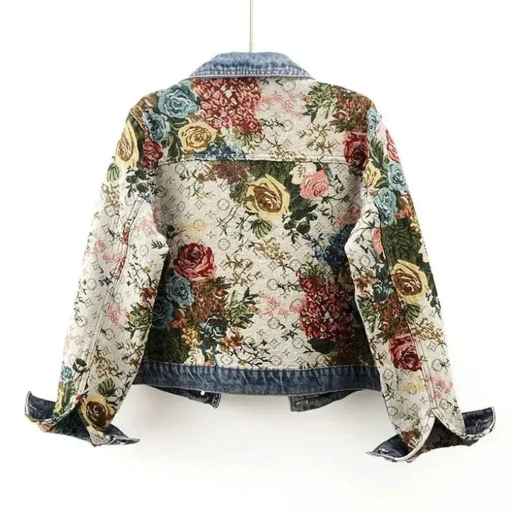Paula | Chaqueta denim floral moderna