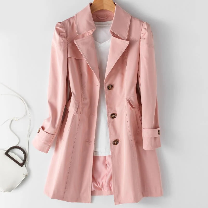 Clara | Abrigo trench elegante de un botón mujer