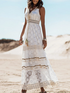 Janira | Vestido largo bohemio sin mangas para verano