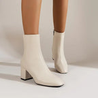 Begoña | Botines de mujer con tacón ancho y cremallera lateral