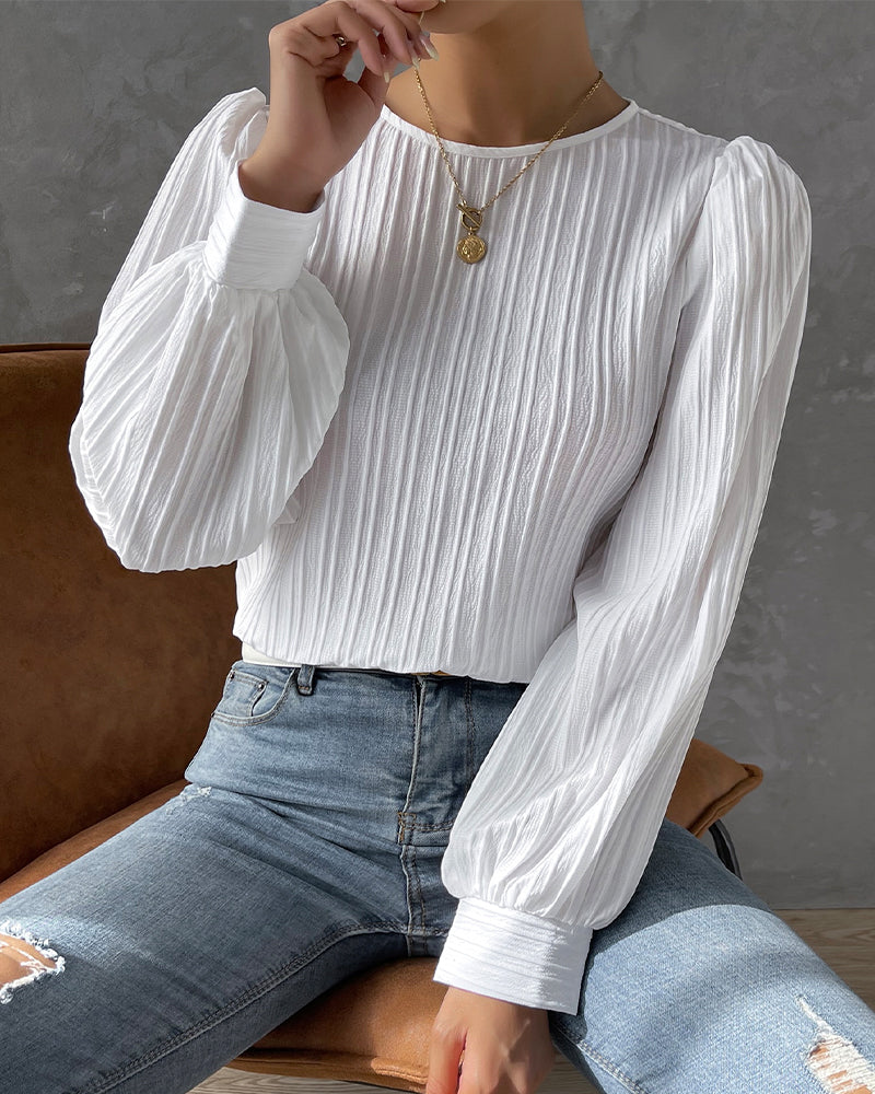 Zulema – Blusa elegante de cuello redondo para mujer