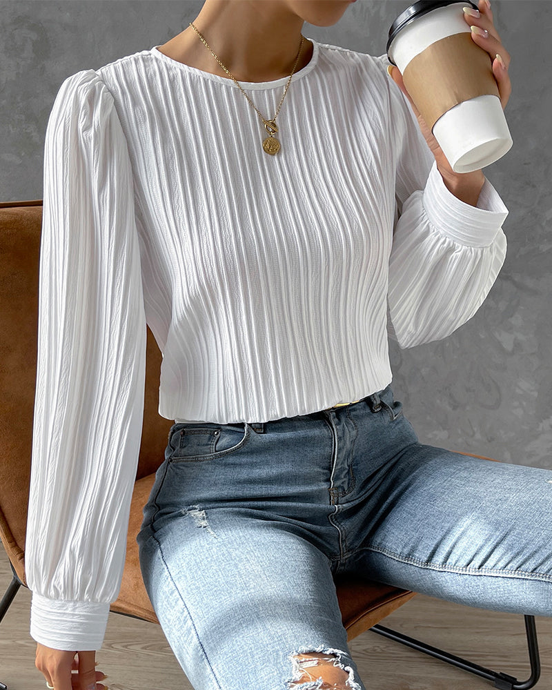 Zulema – Blusa elegante de cuello redondo para mujer