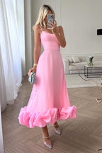 Valeriah | Vestido largo con volantes y escote en V – invitada perfecta