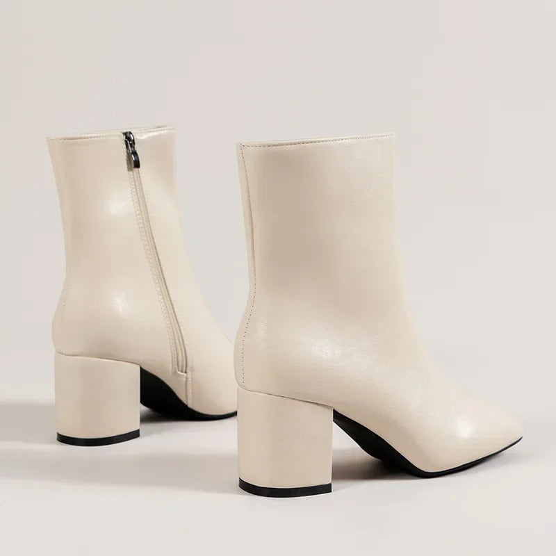 Begoña | Botines de mujer con tacón ancho y cremallera lateral