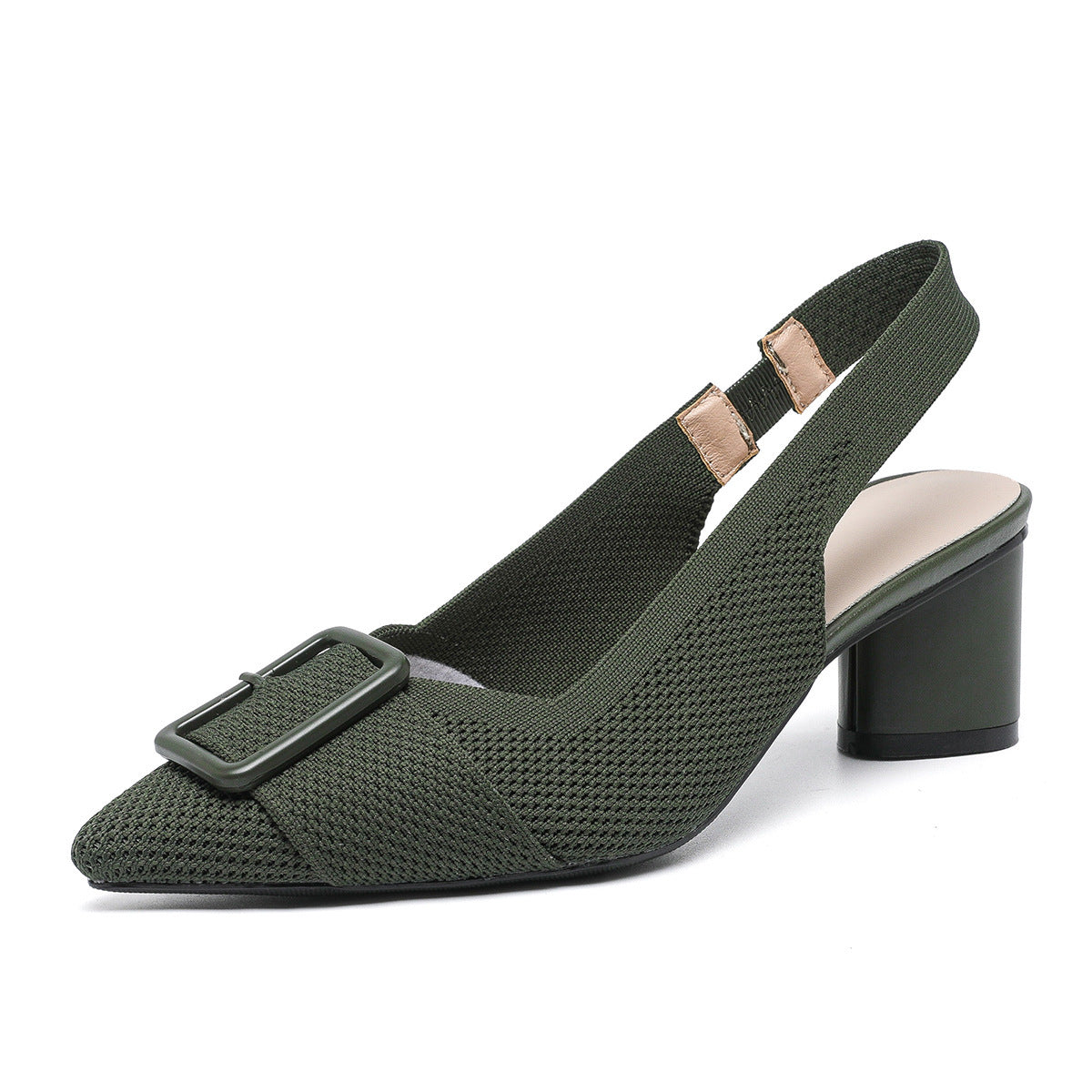 Mae | Sandalias de tacón grueso con punta cerrada y hebilla elegante para mujer