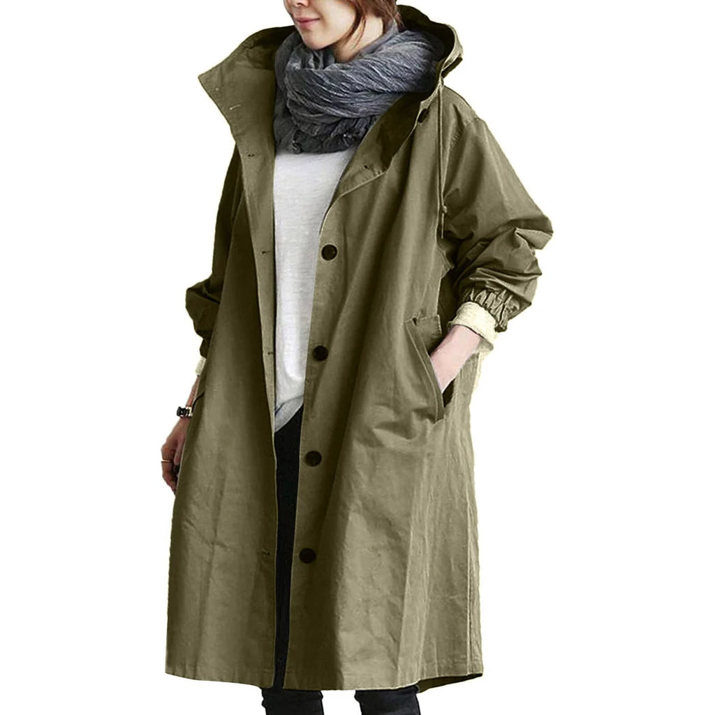 Valeria | Impermeable largo para mujer resistente al agua