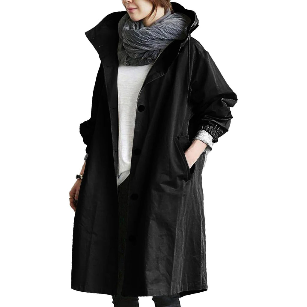 Valeria | Impermeable largo para mujer resistente al agua