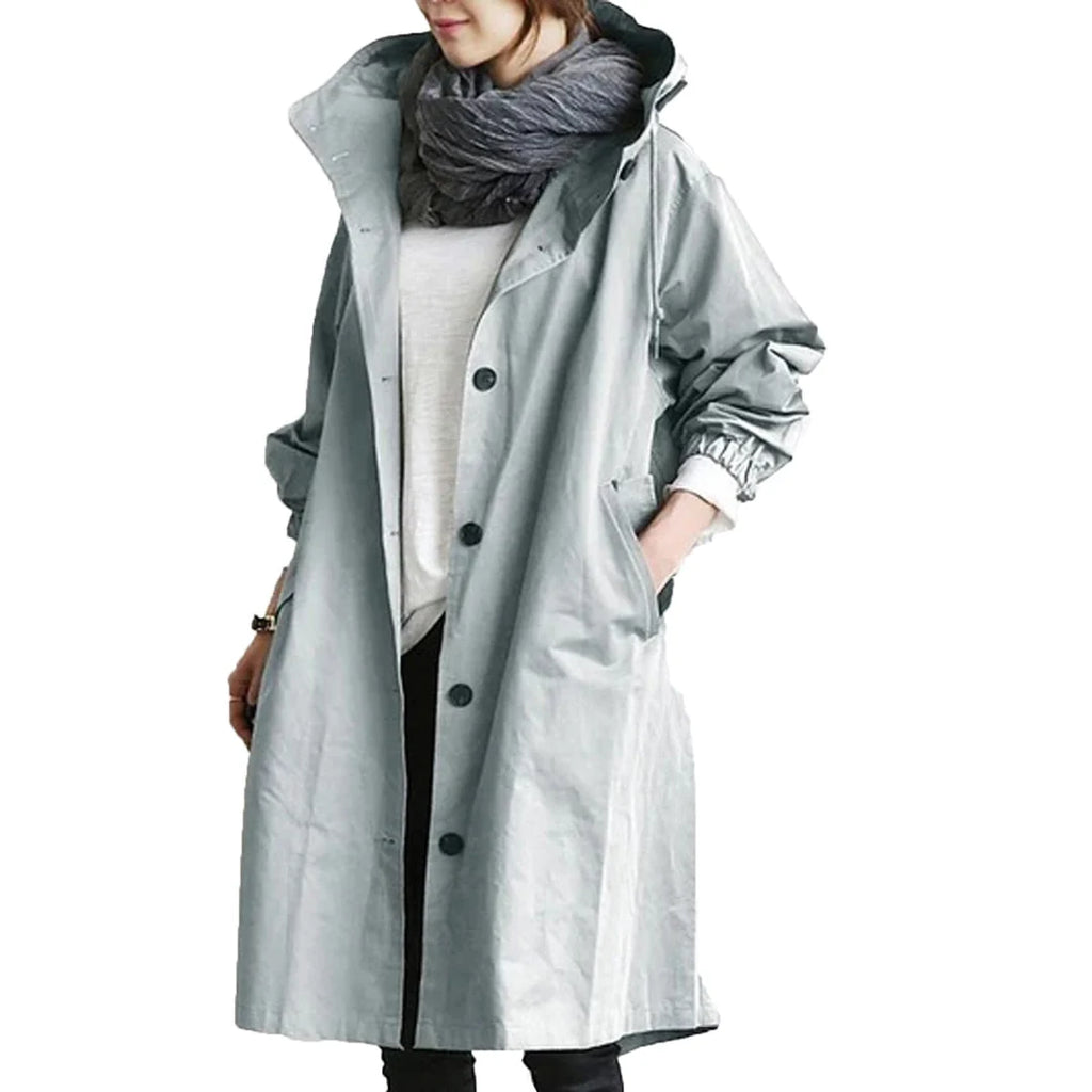 Valeria | Impermeable largo para mujer resistente al agua