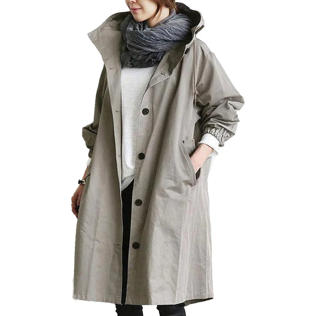 Valeria | Impermeable largo para mujer resistente al agua