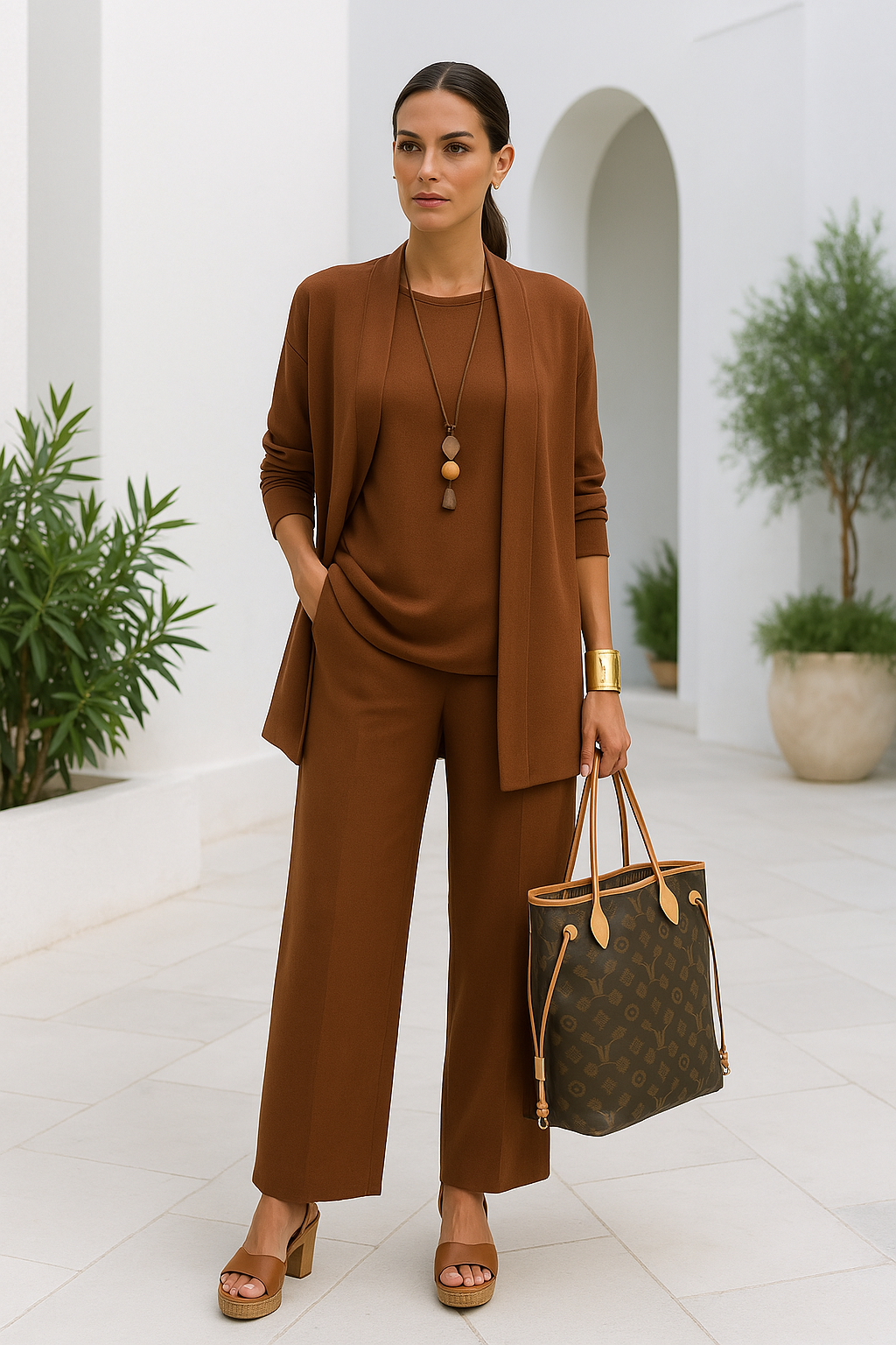 Olaia | Conjunto elegante de 3 piezas para mujer con blazer, top y pantalón