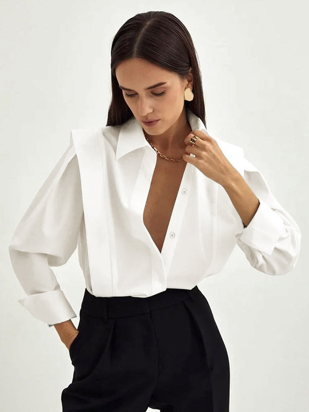 Candamira | Camisa de algodón con botones – básica elegante