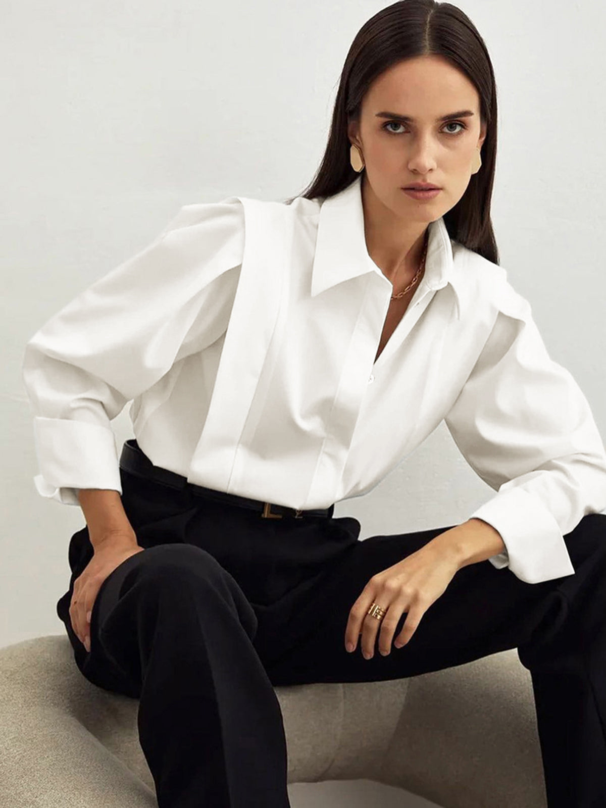 Candamira | Camisa de algodón con botones – básica elegante