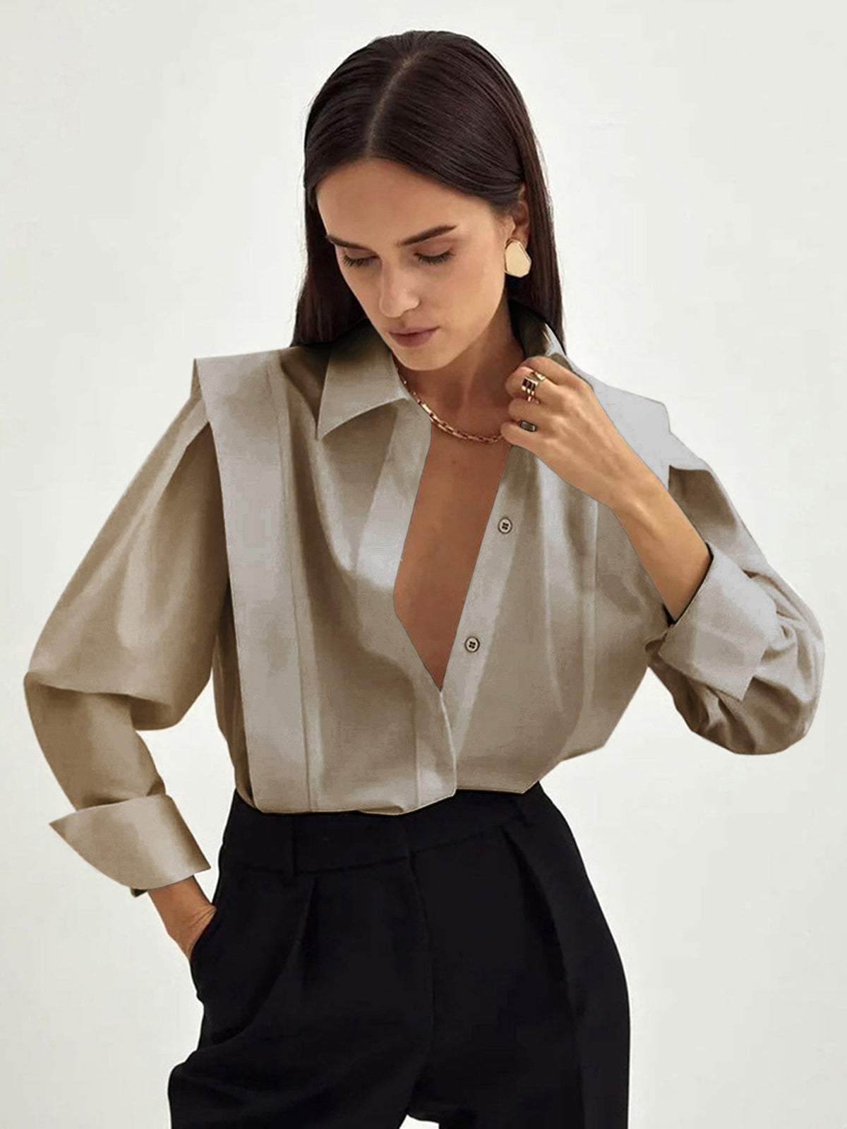 Candamira | Camisa de algodón con botones – básica elegante